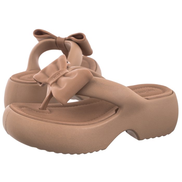 Japonki Melissa Free Fuzzy Platform BO 37622/BO190 Brown – zdjęcie 1