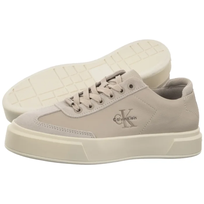 Sneakersy Calvin Klein Basket Cups Lup Wt Lth Su Stony Beige/Marshmallow HW0HW02984 066 – zdjęcie 1