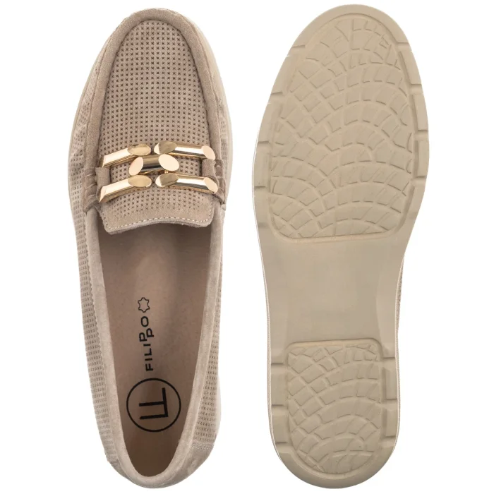 Mokasyny Filippo Beżowe DP7652/26 BE – zdjęcie 5