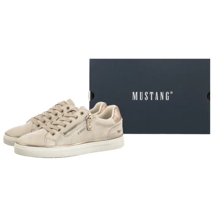 Półbuty Mustang Kremowe 26M003200600 – zdjęcie 6