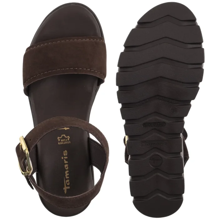 Sandały Tamaris Brązowe 1-28712-42 302 Mocca Nubuck – zdjęcie 5