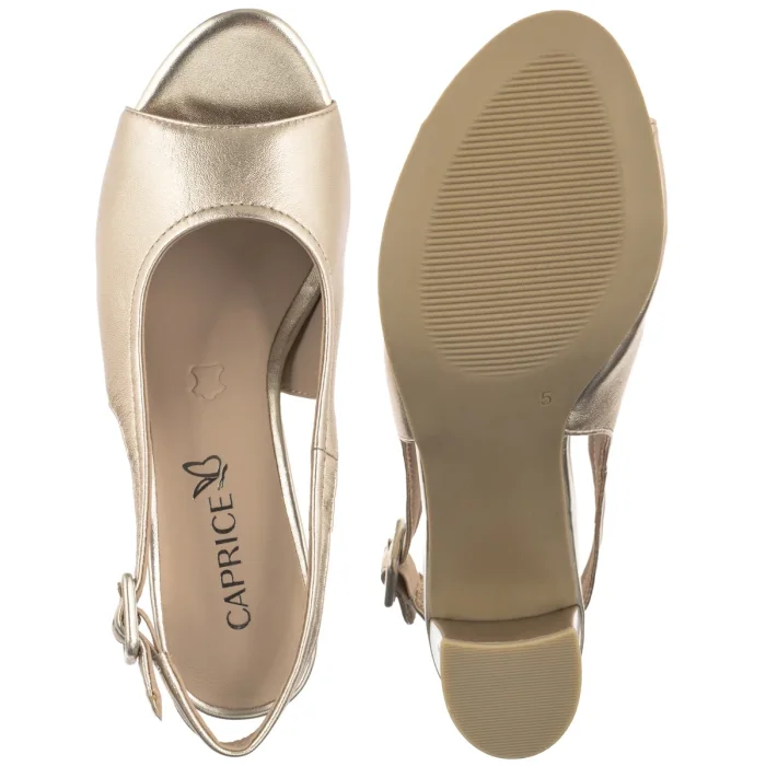 Sandały Caprice Złote 9-28307-46 978 Lt. Gold Metal – zdjęcie 5
