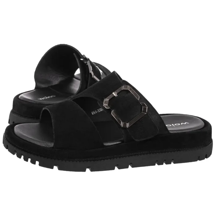 Klapki Wojas Czarne 74163-61 – zdjęcie 1