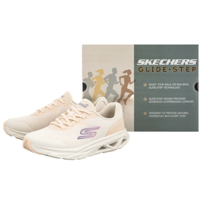 Sneakersy Skechers Glide-Step Vortex Natural /129826NAT – zdjęcie 6