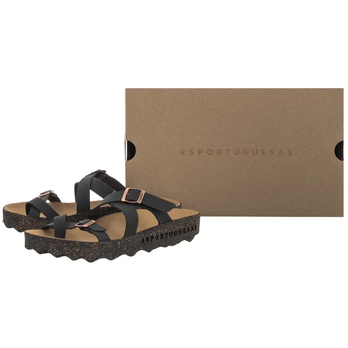 Japonki Asportuguesas Capri L Eco Nubuck Black P018331000 – zdjęcie 6