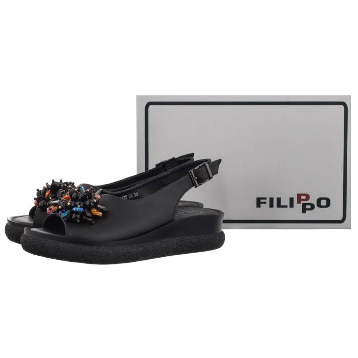 Sandały Filippo Czarne DS6983/26 BK – zdjęcie 6