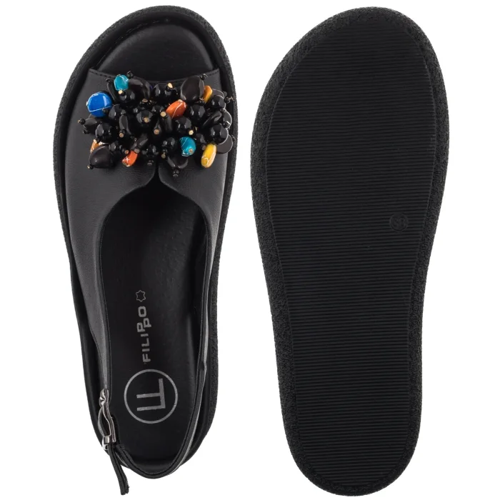 Sandały Filippo Czarne DS6983/26 BK – zdjęcie 5