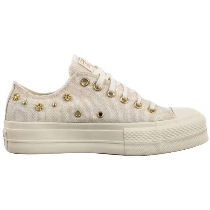 Trampki Converse CTAS Lift OX Egret/Egret/Gold A17597C – zdjęcie 3