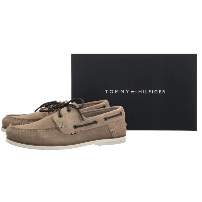 Mokasyny Tommy Hilfiger TH Boat Shoe Core Suede Coastal Taupe FM0FM05387 AFE – zdjęcie 5