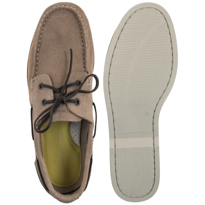 Mokasyny Tommy Hilfiger TH Boat Shoe Core Suede Coastal Taupe FM0FM05387 AFE – zdjęcie 4