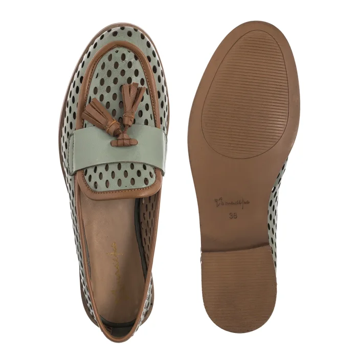 Mokasyny Maciejka Oliwkowe HJ760-24/00-1 – zdjęcie 5