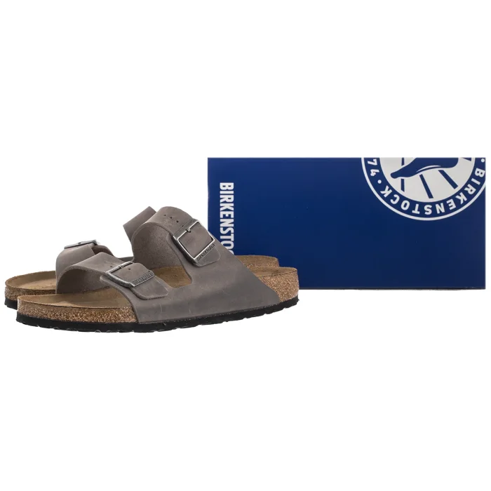 Klapki Birkenstock Arizona BS Soft Footbed Iron Oiled Leather 0552801 – zdjęcie 6