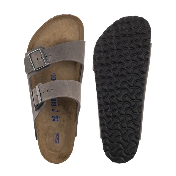 Klapki Birkenstock Arizona BS Soft Footbed Iron Oiled Leather 0552801 – zdjęcie 5