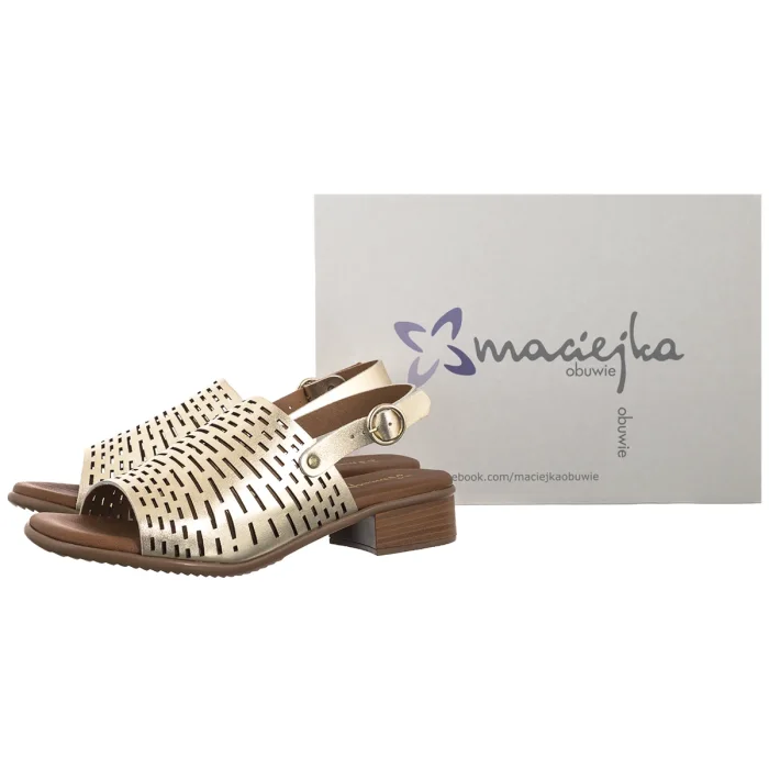 Sandały Maciejka Złote E7392-25/00-1 – zdjęcie 6