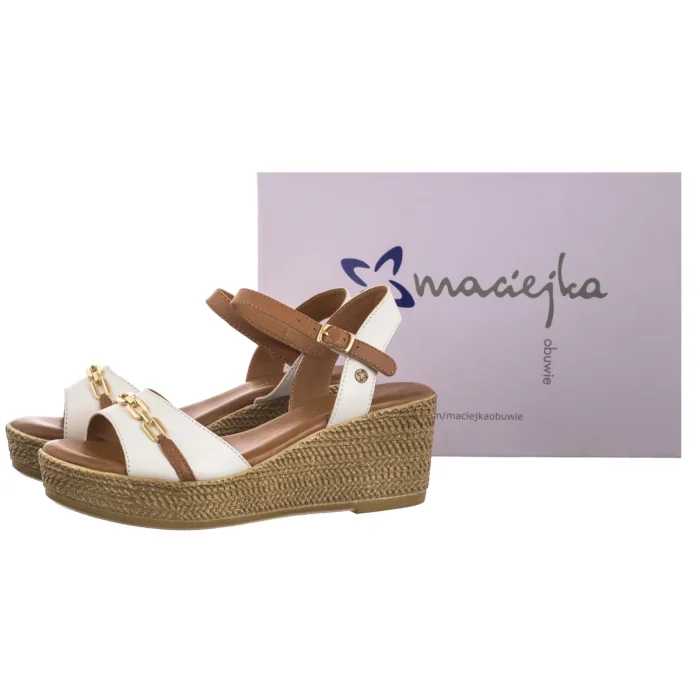 Sandały Maciejka Białe/Rude P7494-11/00-1 – zdjęcie 6