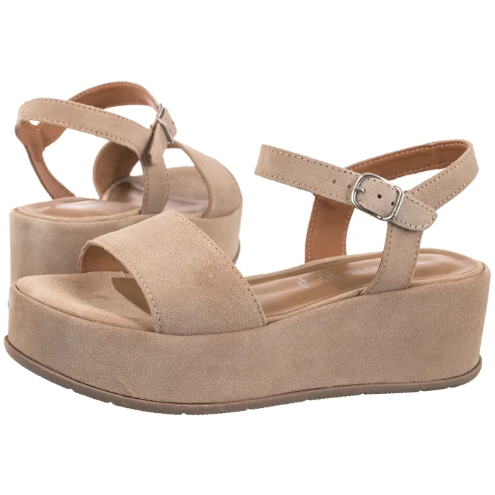 Sandały Tamaris Beżowe 1-28020-42 419 Ivory Suede – zdjęcie 1