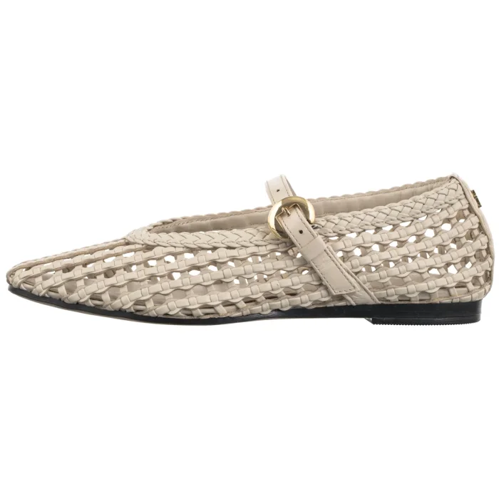 Baleriny Tommy Hilfiger Woven Leather Mix Ballerina Soft Cream FW0FW09244 AEO – zdjęcie 2
