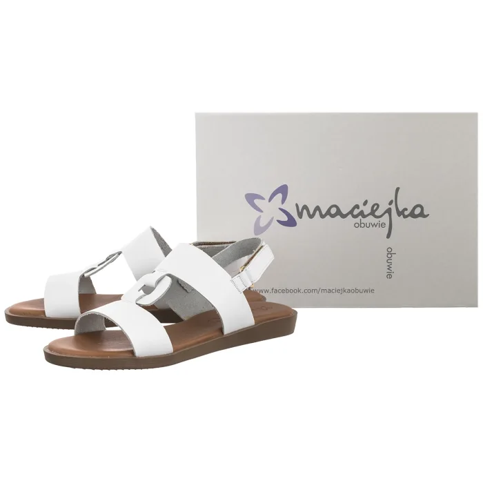 Sandały Maciejka Białe E7403-11/00-1 – zdjęcie 6