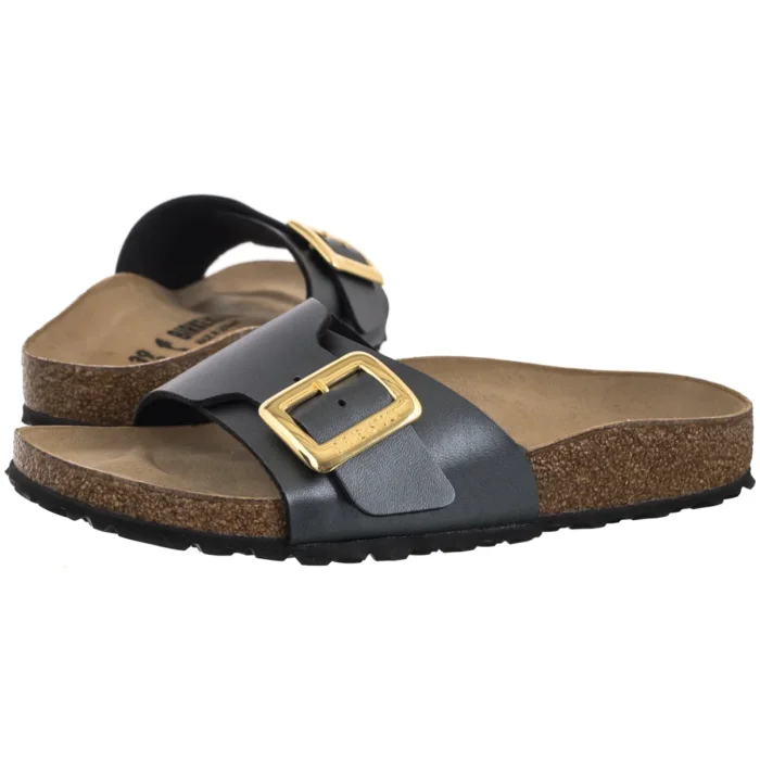 Klapki Birkenstock Catalina Cushion Buckle Metallic Black 1033036  – zdjęcie 1