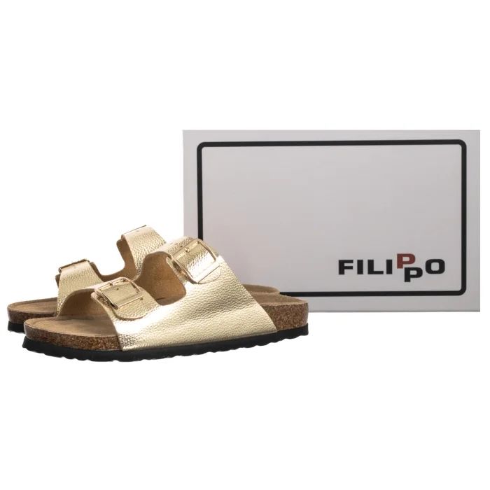 Klapki Filippo Złote DK7062/25 GO – zdjęcie 6