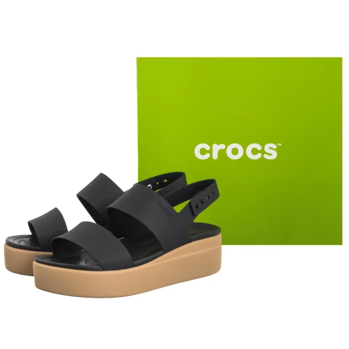Sandały Crocs Brooklyn Low Wedge W Black/Cashew 206453-0RI – zdjęcie 6