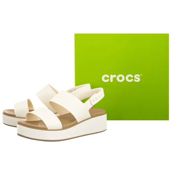 Sandały Crocs Brooklyn Matte Wrap Low Wedge Chalk/Tan 211802-00O – zdjęcie 6