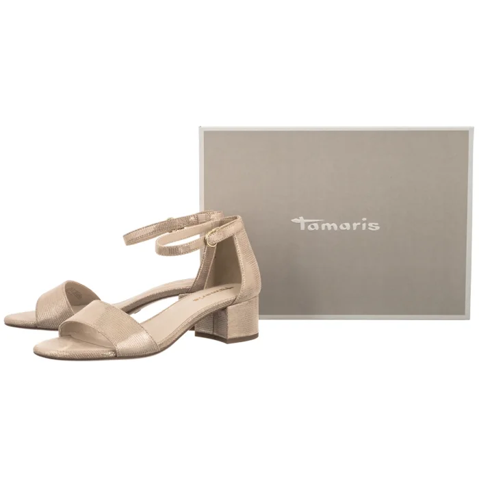 Sandały Tamaris Złote 1-28201-42 968 Lt.Gold Struct – zdjęcie 6