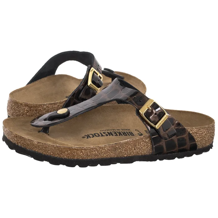 Japonki Birkenstock Gizeh BS Emboss Leather Black 1032863 – zdjęcie 1