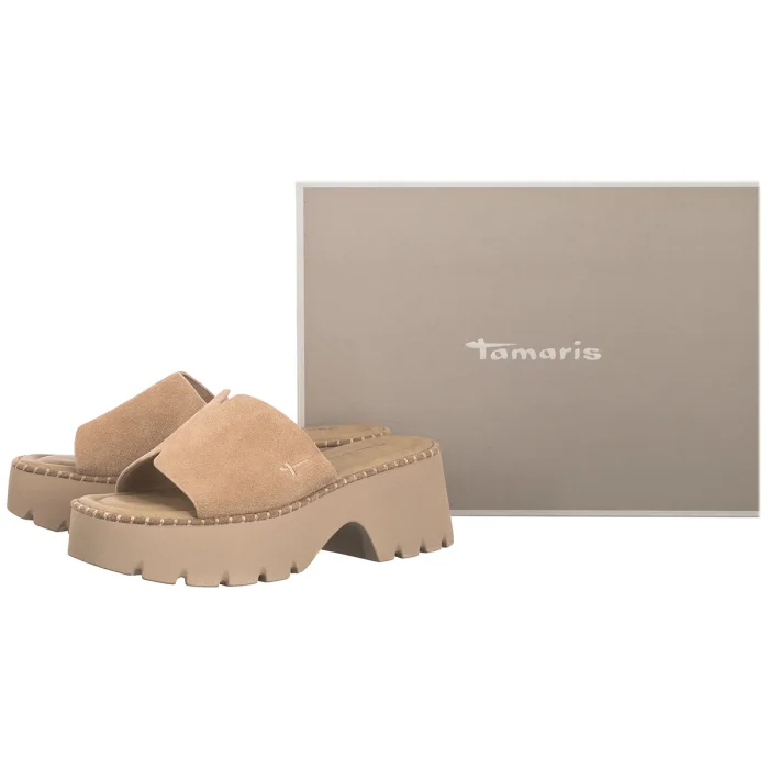 Klapki Tamaris Beżowe 1-27235-46 341 Taupe – zdjęcie 6