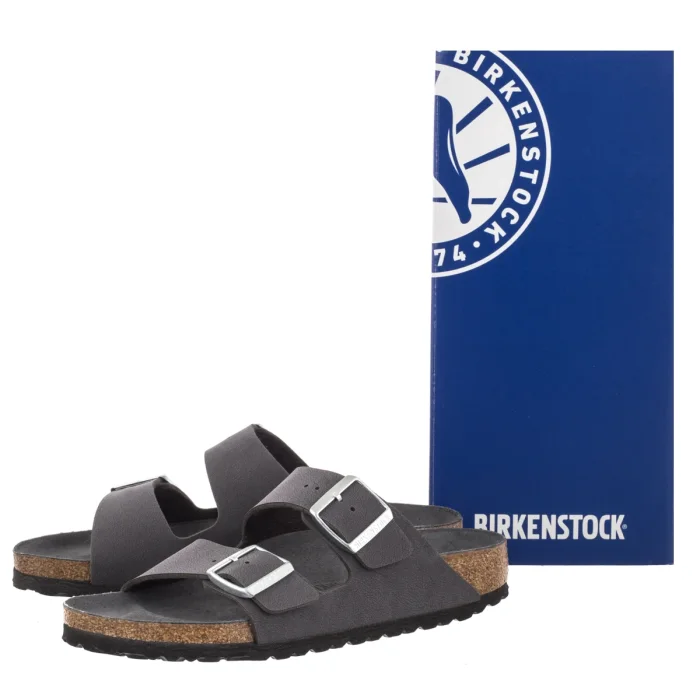 Klapki Birkenstock Arizona BS Velvet Gray Eco Leather 1032829 – zdjęcie 6