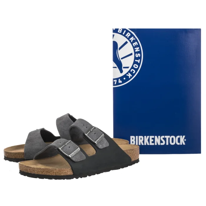 Klapki Birkenstock Arizona BS Charcoal Leather 1032435 – zdjęcie 6