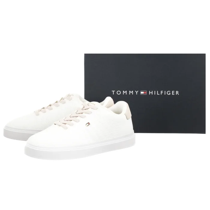 Sneakersy Tommy Hilfiger TH Feminine Cupsole Knit White/Soft Cream FW0FW09289 0LH – zdjęcie 6