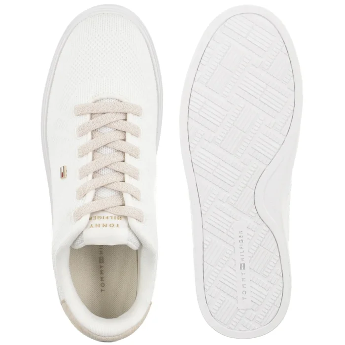 Sneakersy Tommy Hilfiger TH Feminine Cupsole Knit White/Soft Cream FW0FW09289 0LH – zdjęcie 5