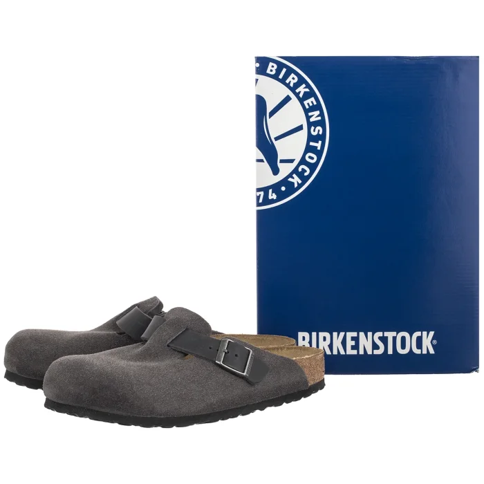 Klapki Birkenstock Boston BS Charcoal 1032471 Suede – zdjęcie 6