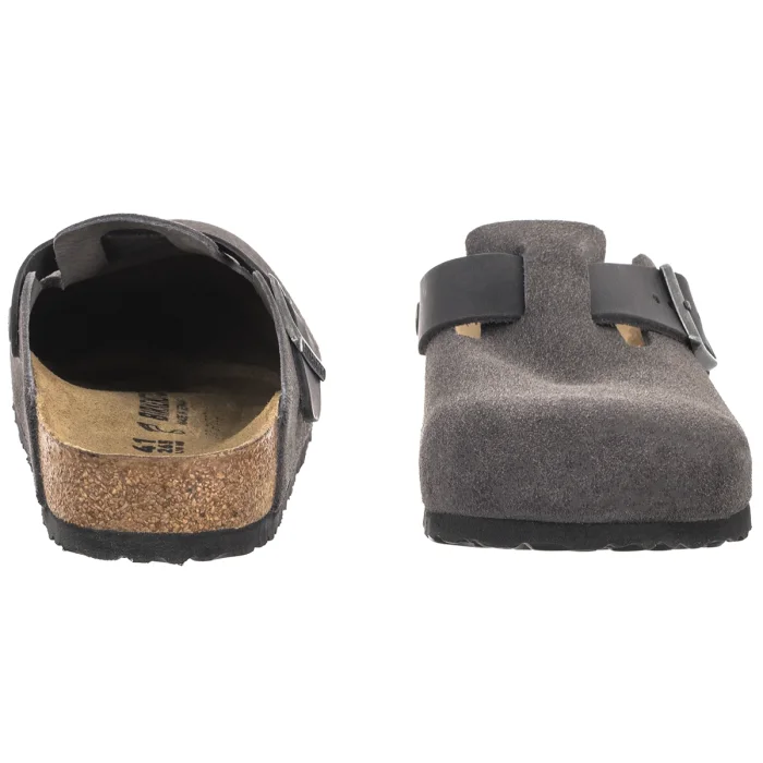 Klapki Birkenstock Boston BS Charcoal 1032471 Suede – zdjęcie 4