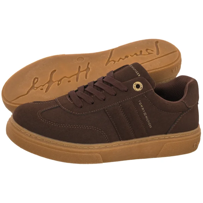 Sneakersy Tommy Hilfiger Low Cut Lace-Up Sneaker Dark Brown T3A9-35086-0315 525 – zdjęcie 1