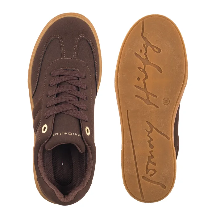Sneakersy Tommy Hilfiger Low Cut Lace-Up Sneaker Dark Brown T3A9-35086-0315 525 – zdjęcie 5