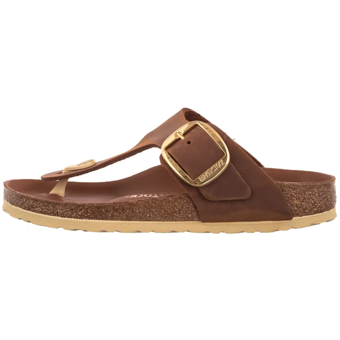 Japonki Birkenstock Gizeh Big Buckle Cognac Leather Oiled 1018785 – zdjęcie 2