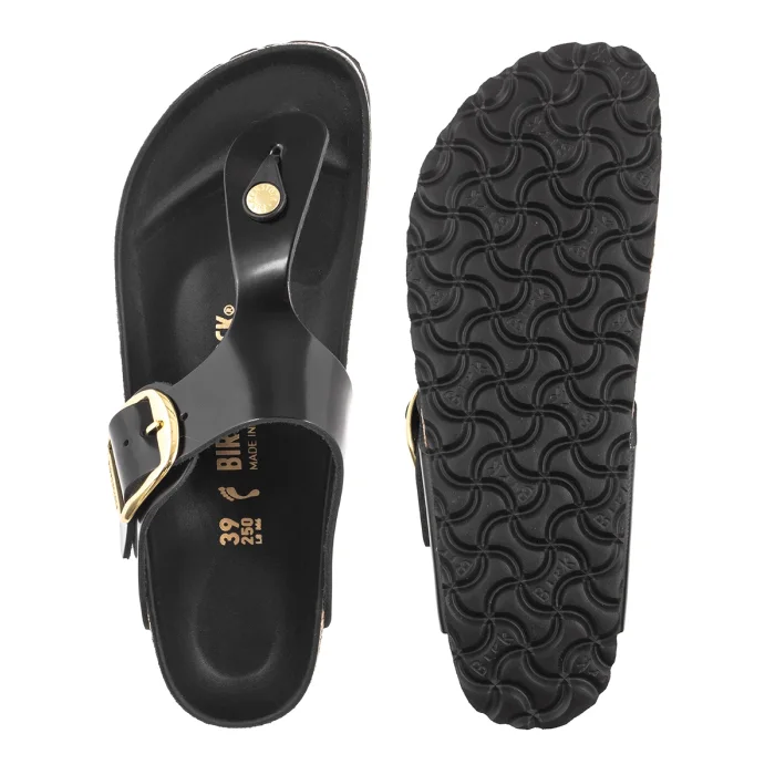 Japonki Birkenstock Gizeh Big Buckle High-Shine Black Leather Patent 1021469 – zdjęcie 5