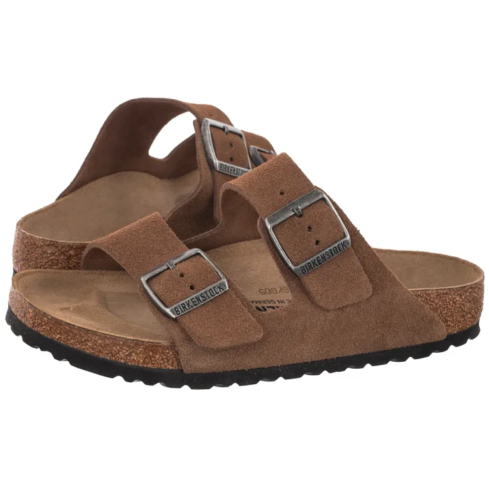 Klapki Birkenstock Arizona BS Dark Tea Suede Leather 1032678 – zdjęcie 1
