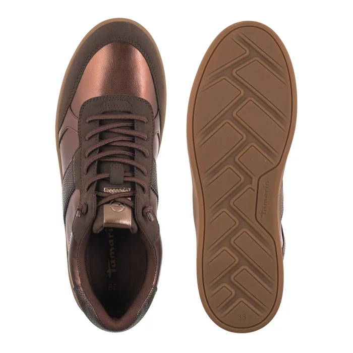Półbuty Tamaris Złote 1-23747-47 351 Mocca Metall – zdjęcie 5