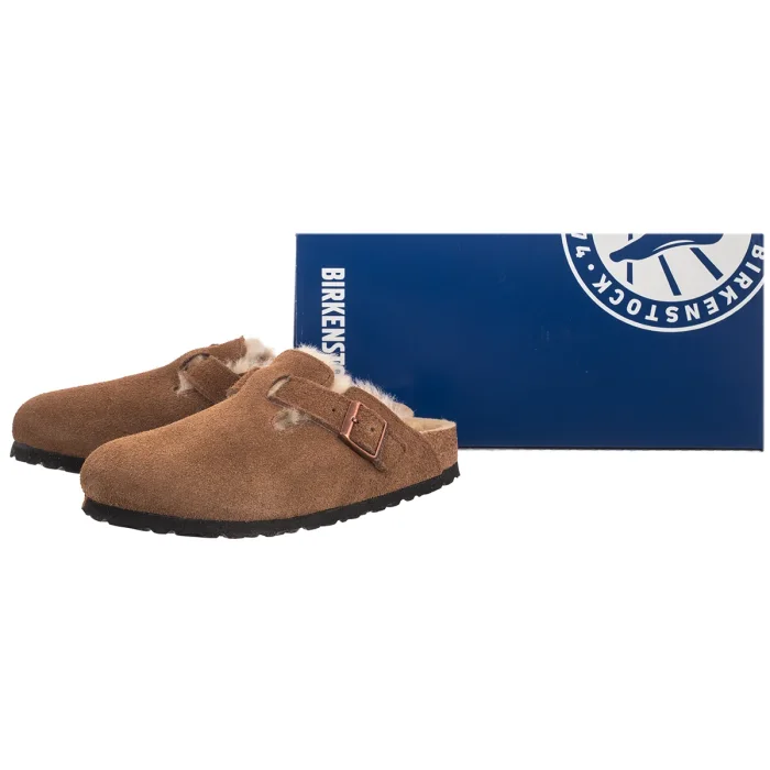 Klapki Birkenstock Boston VL/ Shearling Dark Tea 1032432 – zdjęcie 6