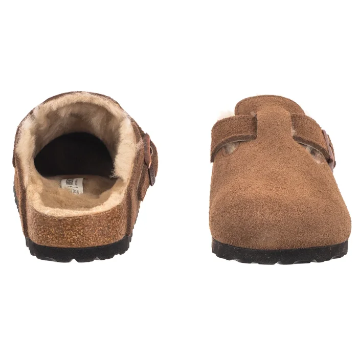 Klapki Birkenstock Boston VL/ Shearling Dark Tea 1032432 – zdjęcie 4