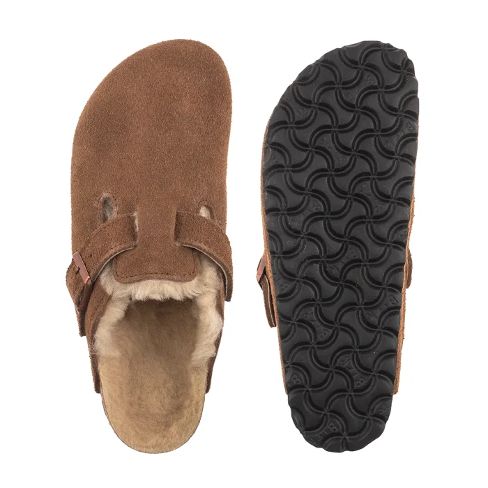 Klapki Birkenstock Boston VL/ Shearling Dark Tea 1032432 – zdjęcie 5