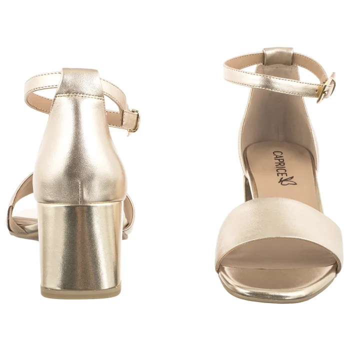 Sandały Caprice Złote 9-28303-46 978 LT.Gold Metal – zdjęcie 4