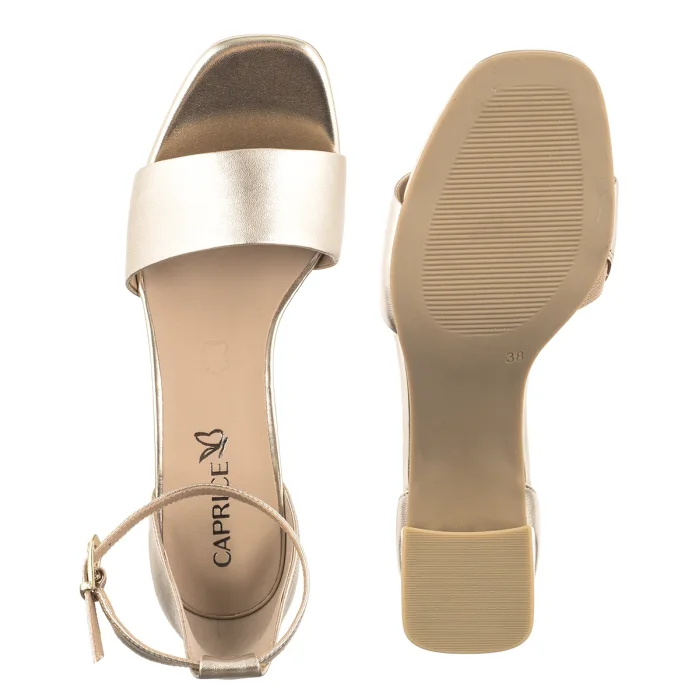 Sandały Caprice Złote 9-28303-46 978 LT.Gold Metal – zdjęcie 5