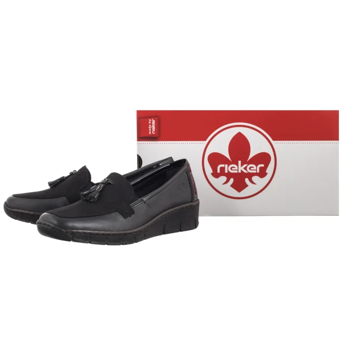 Mokasyny Rieker Czarne 53771-00 Black – zdjęcie 6