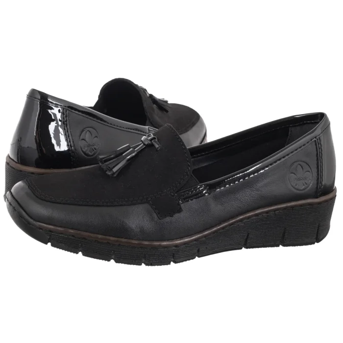 Mokasyny Rieker Czarne 53771-00 Black – zdjęcie 1