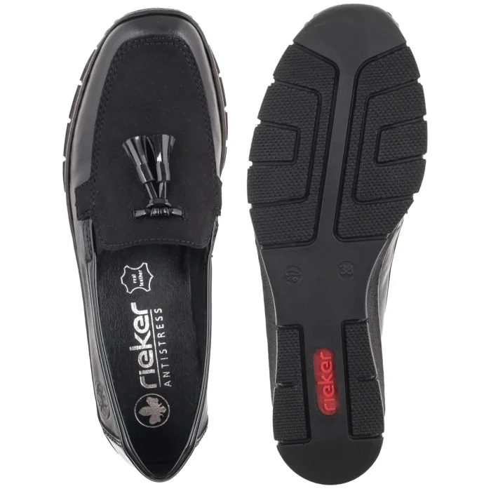 Mokasyny Rieker Czarne 53771-00 Black – zdjęcie 5