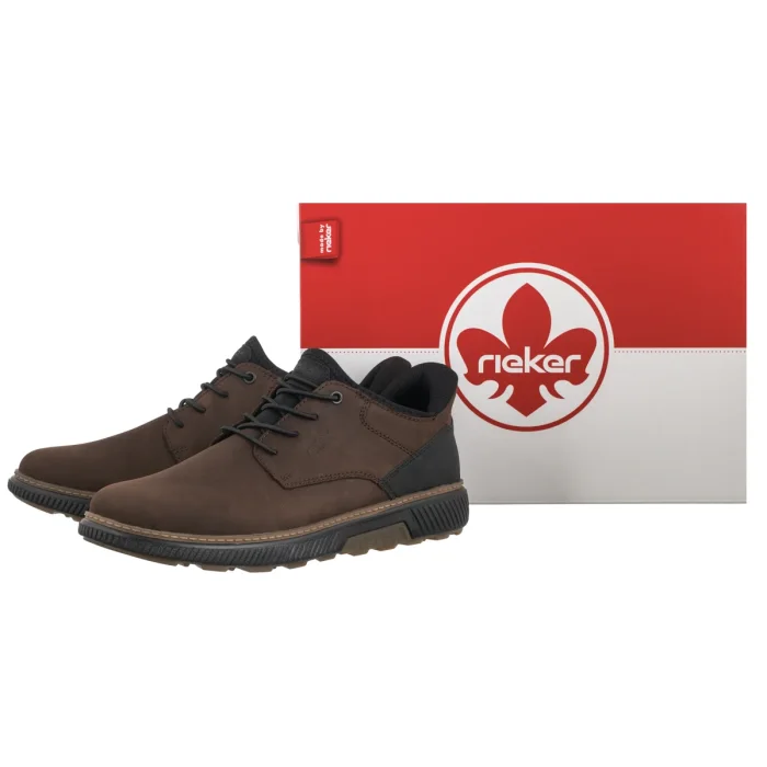 Półbuty Rieker Brązowe B3357-26 Brown  – zdjęcie 6